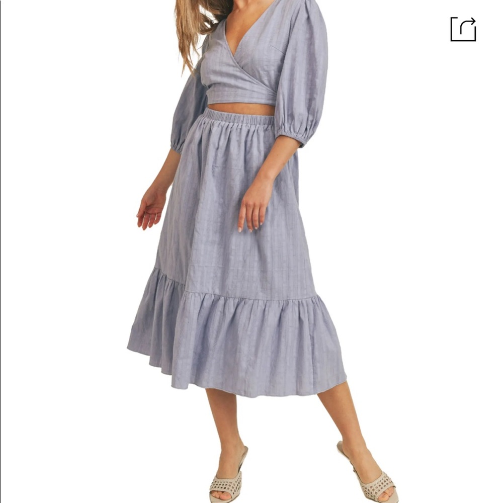 Periwinkle lush surplice cutout cotton midi dress size large